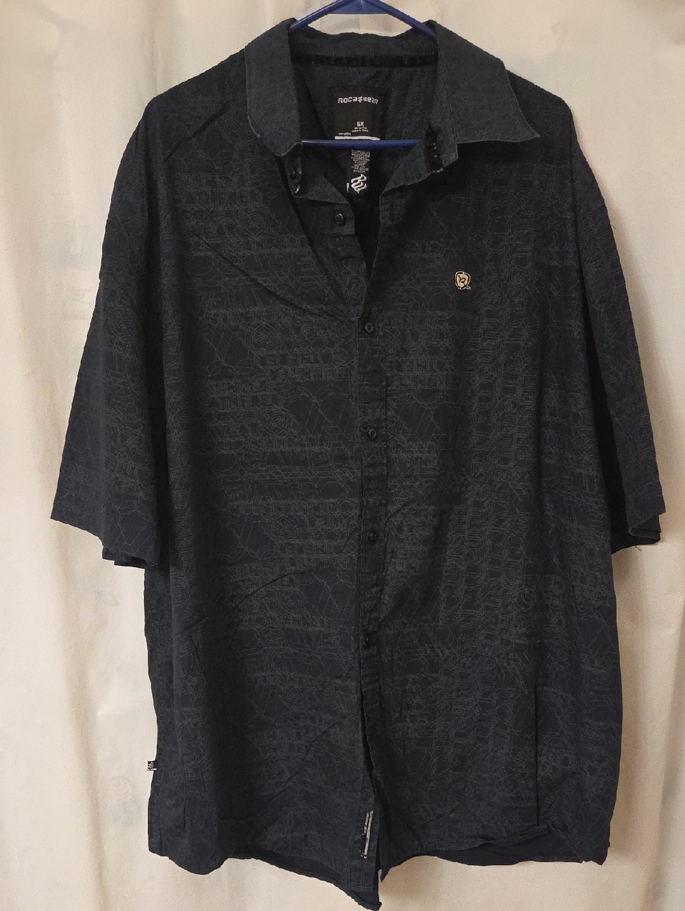Rocawear Short Sleeve Button-Down Shirt 5XL